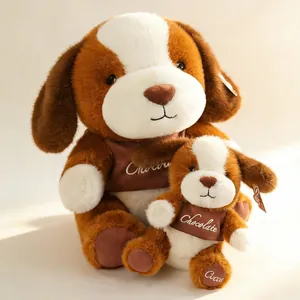 Weiche Maillard braun-weiße Plüsch-Welpen-Hunde-Stofftiere für Kindergeschenke