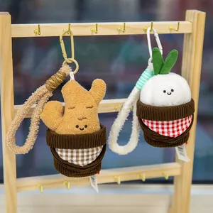 Niedliche Plüsch Gemüse Schlüsselanhänger Kreative Ingwer Knoblauch Stofftier Für Taschen Rucksack Deko Weiche Cartoon Puppe