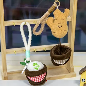 Kreative niedliche Ingwer- und Knoblauch-Plüschtier-Anhänger Schlüsselanhänger Geschenk