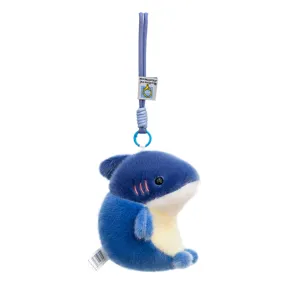 Cute blue and white plush orca keychain pendant for bag decoration and daily keys