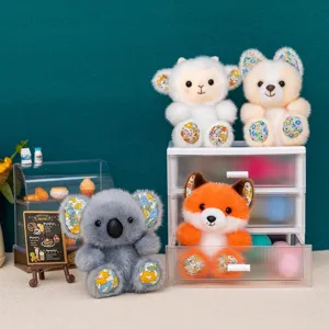 Simpatico portachiavi in peluche mini animale con koala e volpe