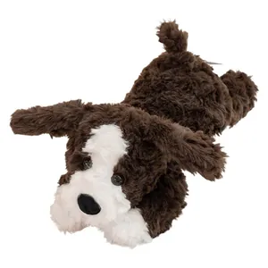 Zachte bruin-witte pluche puppy-speelgoed knuffel voor verjaardagscadeau voor kinderen