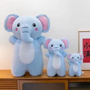 Set di tre simpatici peluche a forma di elefante blu in varie dimensioni per bimbi