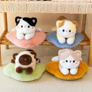 Juguete de Peluche de Gato Durmiendo de Dibujos Animados Muñeco de Gato Relleno Suave Estilo Curativo Almohada de Gatito Regalo para Hogar