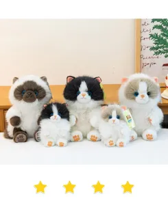 Cute simulation plush cat pendant fluffy stuffed animal kitten doll cute desktop ornament