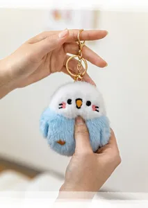 Süßer flauschiger Vogel Plüsch Schlüsselanhänger weiches Stofftier Taschen Anhänger Geschenk
