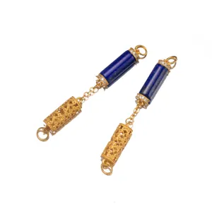 Detail view of 925 silver lapis lazuli pendants for DIY jewelry making