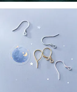 S925 Sterling Silber Ohrhaken DIY Schmuckherstellung Zubehör vergoldet Ohrdrähte