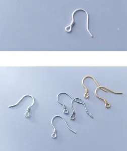 S925 Silber Ohrhaken, DIY Schmuckherstellung Befunde, Gold und Silber Farbe, Nahaufnahme.