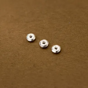 Premium S925 sterling silver striped square spacer beads for handmade DIY jewelry making