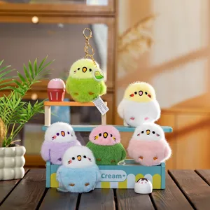 Süßer Plüsch Wellensittich Vogel Schlüsselanhänger, weiches Stofftier Geschenk für Kinder.