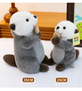 Pair of cute magnetic sea otter plush toys available in both 35cm and 25cm sizes