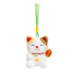 Cute Lucky Cat plush pendant key chain fluffy lucky talisman bag charm decor gift