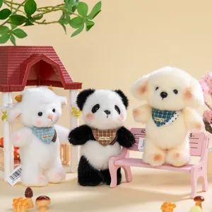 Süße Plüschtier-Schlüsselanhänger mit Motiven von Panda, Lamm und Welpe für Taschen