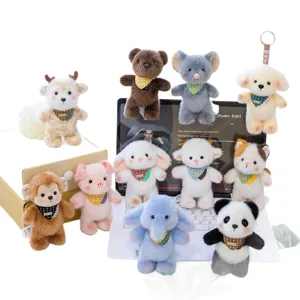 Vielfältige süße Plüschtier-Schlüsselanhänger mit Panda-, Bären-, Affen- und Hasenfiguren