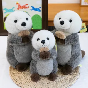 Cute Magnetic Sea Otter Plush Toy Soft Polyester Stuffed Animal Home Decor Fridge Magnet Warm Sea Otter Doll Gift For Kids