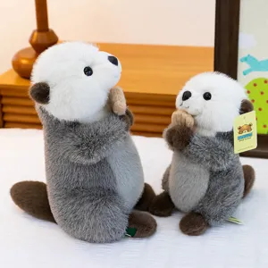 Adorable magnetic sea otter plush toys in two sizes for home decoration and sofa display.