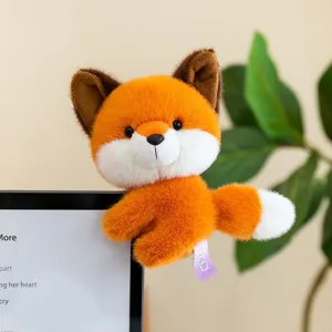 Niedlicher oranger Fuchs Plüsch-Clip für Computermonitor und Büro-Deko