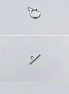 Detail of S925 sterling silver smooth OT buckle for jewelry making and DIY projects