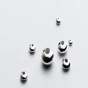 S925 sterling silver spacer beads for DIY bracelets, polished metal jewelry findings.