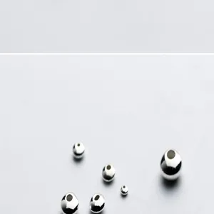 S925 sterling silver loose beads, flat spacer beads for DIY crystal bracelet making.