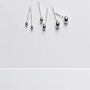 Minimalistische S925 sterling zilver gladde ronde bal oorknopjes detail opname voor vrouwen.