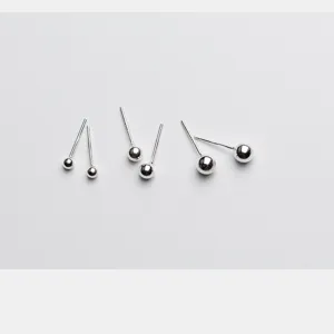 Minimalistisch 925 Sterling Zilveren Bal Oorknopjes Gladde Matte Afwerking Ronde Kraal Stift Oorbel Onderdelen Voor DIY Sieraden Maken Vrouwen Mannen Zilveren Accessoires