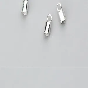 High-quality S925 sterling silver cord end caps for leather rope jewelry DIY making