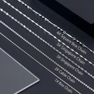Συλλογή από πέντε στυλ αλυσίδας ασήμι 925: βενετσιάνικη, κρίκος και κύμα νερού.