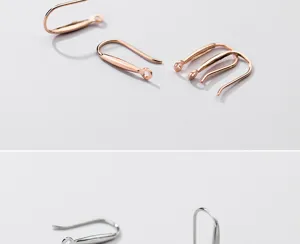 Detailed macro view of S925 sterling silver plated earring hooks for DIY jewelry accessories