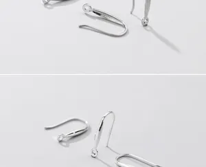 Detailed macro shot of S925 sterling silver ear hooks for DIY earring jewelry making