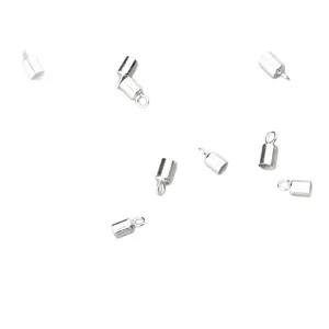 S925 sterling silver cord end caps for DIY jewelry making and leather cord accessories
