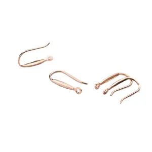 Premium S925 sterling silver rose gold plated earring hooks findings for handmade DIY jewelry