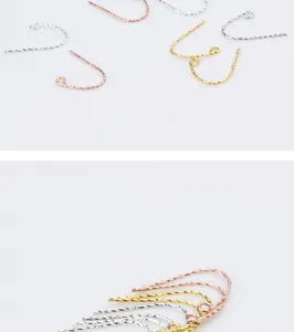 Crochets d'oreilles en argent S925 texturés pour bijoux DIY en trois couleurs