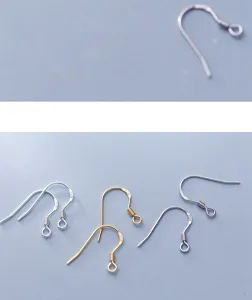 Detailansicht von S925 Sterlingsilber Ohrhaken in Silber- und Goldplattierung DIY