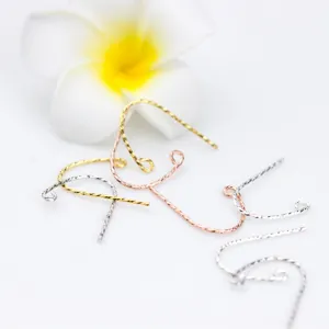 Crochets d'oreilles en argent sterling S925 torsadés en forme de 9 pour bijoux faits main