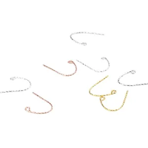 Crochets d'oreilles torsadés en argent 925 plaqué or pour la création de bijoux DIY