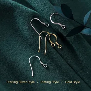 S925 Sterling Silber Ohrhaken in Silber und Gold für handgefertigten DIY Schmuck