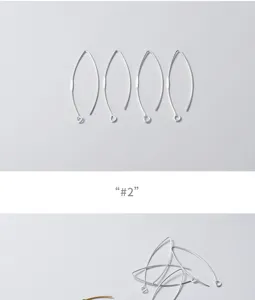 Vue détaillée des crochets d'oreilles en argent S925 en V pour la création de bijoux