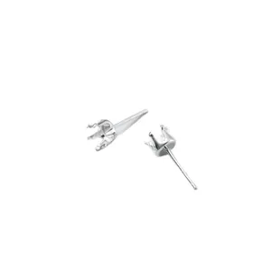 Professionelle S925 Sterlingsilber 6-Krappen-Ohrstecker-Fassungen für DIY-Schmuck