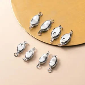 S925 sterling silver pea-shaped clasps for DIY bracelet and necklace jewelry findings