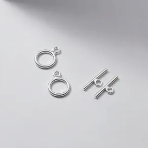 Premium S925 sterling silver smooth OT toggle clasps for DIY bracelet necklace jewelry making