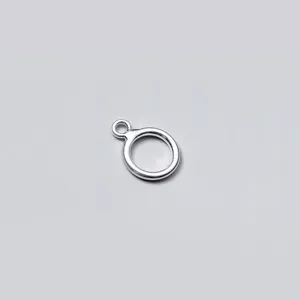 S925 sterling silver smooth O-ring toggle clasp for DIY jewelry making accessories