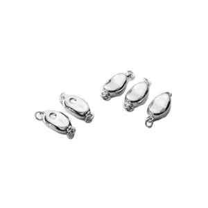 S925 sterling silver pea-shaped clasps for DIY necklace and bracelet jewelry making