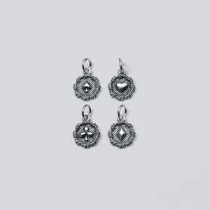 Antique S925 sterling silver charms with playing card suits for DIY jewelry