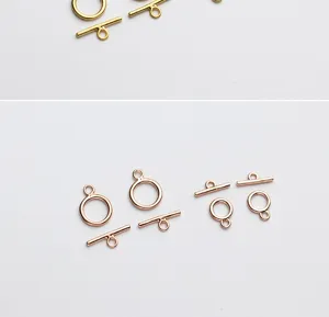 Detail view of S925 sterling silver plated OT toggle clasps for DIY jewelry making