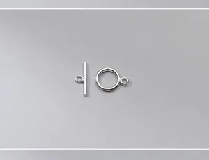 Detailed view of silver S925 plated OT toggle clasp for DIY bracelet making projects.