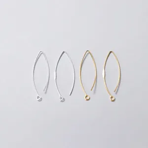 Crochets d'Oreilles en Forme de V en Argent Sterling S925 Accessoires de Bijouterie DIY Plaqués Or Argent Minimalistes