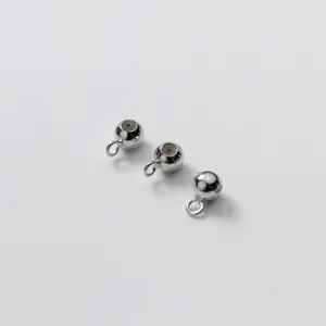 Drie S925 sterling zilveren verstelbare positioneringskralen met lussen voor DIY-sieraden