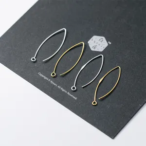 Crochets d'oreilles en V en argent sterling S925 pour bijoux DIY, or et argent